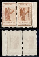 21893 EMISSIONI CLN - VALLE BORMIDA - 1945 - 5 Cent Vittoria (9m+9) - Coppia Orizzontale Bordo Foglio - Virgola A Sinist - Andere & Zonder Classificatie