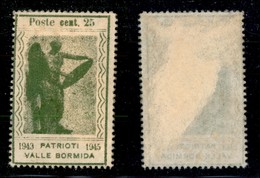 21899 EMISSIONI CLN - VALLE BORMIDA - 1945 - 25 Cent Vittoria (11m) Con Virgola Dopo Cent - Senza Gomma (100) - Sonstige & Ohne Zuordnung