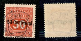 21937 OCCUPAZIONI - AUSTRIACA - 1918 - 53 Cent Su 50 Heller (7-Segnatasse) Usato (20) - Autres & Non Classés