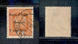 21944 OCCUPAZIONI - TRENTINO - ALTO ADIGE - 1918 - 6 Heller Arancio (3) Annullo Trento 6.11.1918 (azzurro) - Usato (200) - Andere & Zonder Classificatie