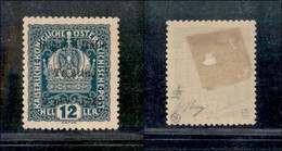 21946 OCCUPAZIONI - TRENTINO - ALTO ADIGE - 1918 - 12 Heller Verde Azzurro (5) - Nuovo Con Gomma - Oliva (400) - Sonstige & Ohne Zuordnung