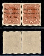 21981 OCCUPAZIONI - VENEZIA GIULIA - 1918 - 15 Heller (6+6l) - Senza Punto Sulla I In Coppia Col Normale - Gomma Integra - Sonstige & Ohne Zuordnung