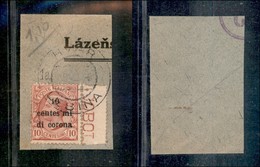 22019 OCCUPAZIONI - TRENTO E TRIESTE - 1919 - 10 Cent Di Corona Su 10 Cent Leoni (4fa) Lettera Mancante "centes Mi" - Bo - Sonstige & Ohne Zuordnung