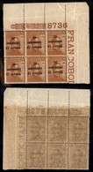 22022 OCCUPAZIONI - TRENTO E TRIESTE - 1919 - 20 Cent Su 20 (5) - Blocco Angolare Di 6 Con Numero Di Tavola (8736) - Gom - Sonstige & Ohne Zuordnung