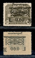 22102 OCCUPAZIONI - FIUME - 1921 - Segnatasse - 60 Cent Su 45 (23sba Varietà Za) Con Soprastampa A Destra + Decalco (non - Sonstige & Ohne Zuordnung