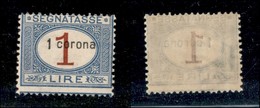 22136 OCCUPAZIONI - DALMAZIA - 1922 - 1 Corona Su 1 Lira Segnatasse (2) - Gomma Integra (37) - Andere & Zonder Classificatie