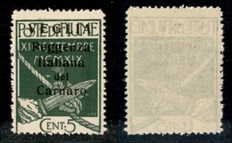 22150 OCCUPAZIONI - VEGLIA - 1920 – 5 Cent (5) – Gomma Integra (112) - Andere & Zonder Classificatie