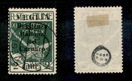 22160 OCCUPAZIONI - VEGLIA - 1920 – 2 Lire Su 5 Cent Fiume Soprastampato (144) Usato (50) - Sonstige & Ohne Zuordnung