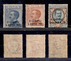 22180 OCCUPAZIONI - CORFU' - 1923 - Soprastampati Non Emessi (12/14) - Serie Completa Di 3 Valori - Nuovi Con Gomma (50) - Andere & Zonder Classificatie