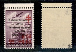 22202 OCCUPAZIONI - LUBIANA - 1941 - 0,50 Din + 0,50 (35d) Errore Ivile - Gomma Integra - Bar - Andere & Zonder Classificatie