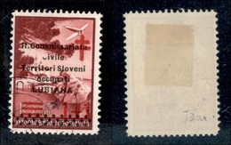 22204 OCCUPAZIONI - LUBIANA - 1941 - 1 Din + 1 (36c) Errore Ivile - Usato - Bar (90) - Altri & Non Classificati