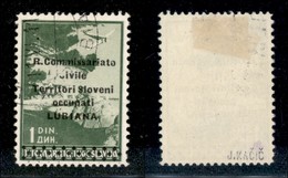 22208 OCCUPAZIONI - LUBIANA - 1941 - 1 Din (2i-Aerea) Errore Ivile - Usato - Bar (40) - Andere & Zonder Classificatie