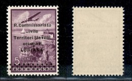 22213 OCCUPAZIONI - LUBIANA - 1941 - 5 Din (5i-Aerea) Errore Ivile - Gomma Integra (120) - Altri & Non Classificati