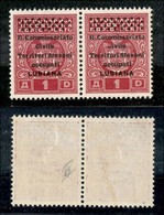 22232 OCCUPAZIONI - LUBIANA - 1941 - Segnatasse - 1 Din (7+7o) - Coppia Orizzontale Con C Rotta A Destra - Gomma Origina - Andere & Zonder Classificatie