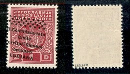 22235 OCCUPAZIONI - LUBIANA - 1941 - Segnatasse - 1 Din (7d) Con Soprastampa Obliqua - Gomma Integra (45) - Andere & Zonder Classificatie