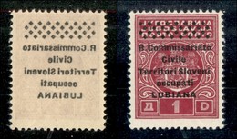 22239 OCCUPAZIONI - LUBIANA - 1941 - Segnatasse - 1 Din (7p) Con Decalco - Gomma Integra (52) - Autres & Non Classés