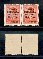 22262 OCCUPAZIONI - ZONA FIUMANO KUPA - 1941 - 1,50 Din (34/34c) - Coppia Con Soprastampa ONMI Spostata A Destra - Gomma - Andere & Zonder Classificatie