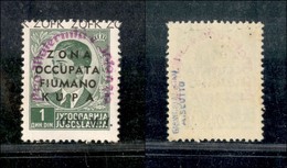 22263 OCCUPAZIONI - ZONA FIUMANO KUPA - 1942 - 1 Din (37e) Con ZOFK Solo In Alto - Soprastampa ONMI Spostata A Destra (n - Sonstige & Ohne Zuordnung