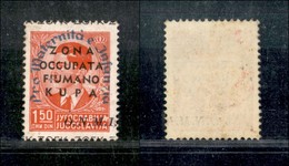 22265 OCCUPAZIONI - ZONA FIUMANO KUPA - 1942 - 1,50 Din (38) Con Soprastampa ONMI Molto Spostata A Destra - Non Cataloga - Andere & Zonder Classificatie