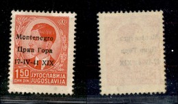 22272 OCCUPAZIONI - MONTENEGRO - 1941 – 1,50 Din (3) – Seconda A Diversa – Soprastampa A Sinistra – Gomma Integra - Andere & Zonder Classificatie