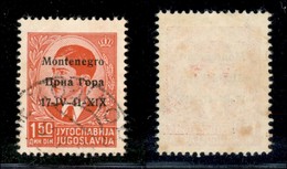 22275 OCCUPAZIONI - MONTENEGRO - 1941 – 1,50 Din (3pb) Errori 1V + X1X – Usato (60) - Autres & Non Classés