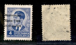 22282 OCCUPAZIONI - MONTENEGRO - 1941 – 4 Din (6i Errore Pb) – Soprastampa Molto Spostata A Sinistra Con Errore 1V + X1X - Andere & Zonder Classificatie