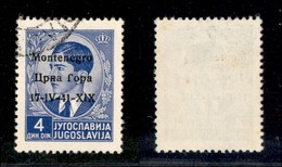 22284 OCCUPAZIONI - MONTENEGRO - 1941 – 4 Din (6pb) Errori 1V + X1X – Usato (60) - Andere & Zonder Classificatie