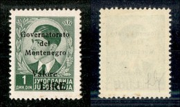 22292 OCCUPAZIONI - MONTENEGRO - 1942 – 1 Lira Su Din (40) – Gomma Originale (40) - Autres & Non Classés