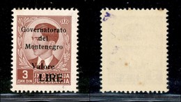 22293 OCCUPAZIONI - MONTENEGRO - 1942 – 3 Liresu Din (42) – Gomma Integra (100) - Autres & Non Classés