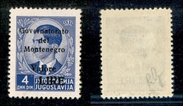 22294 OCCUPAZIONI - MONTENEGRO - 1942 – 4 Lire Su Din (43) – Gomma Originale (40) - Andere & Zonder Classificatie