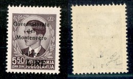 22297 OCCUPAZIONI - MONTENEGRO - 1942 – 5,50 Lire Su Din (44) – Gomma Originale (40) - Autres & Non Classés