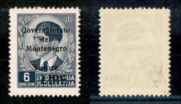 22298 OCCUPAZIONI - MONTENEGRO - 1942 – 6 Lire Su Din (45) – Gomma Integra (100) - Autres & Non Classés