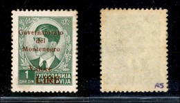 22303 OCCUPAZIONI - MONTENEGRO - 1942 – 1 Lira Su Din (50) – Gomma Integra (60) - Autres & Non Classés