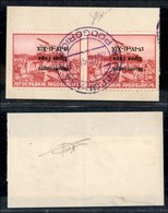 22324 OCCUPAZIONI - MONTENEGRO - 1941 – 2,50 Din (4a Errore G-X1X) Con Soprastampe Capovolte – Coppia Usata Su Frammento - Autres & Non Classés