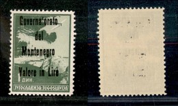 22331 OCCUPAZIONI - MONTENEGRO - 1942 - 1 Din (11e-Aerea) G E T Difettose - Soprastampe In Alto - Gomma Integra - Autres & Non Classés