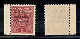 22344 OCCUPAZIONI - MONTENEGRO - 1941 - 1 Din (2-Segnatasse) - Errore 1V - Bordo Di Foglio - Gomma Integra - Non Catalog - Autres & Non Classés