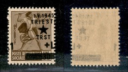 22367 OCCUPAZIONE JUGOSLAVA - TRIESTE - 1944 – 30 Cent + 1 Lira (3ga) Con Soprastampa A Destra (1 A Sinistra) – Gomma In - Andere & Zonder Classificatie