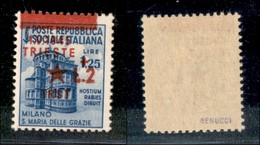 22371 OCCUPAZIONE JUGOSLAVA - TRIESTE - 1945 - 1,25 Lire + 2 (6d) Con Soprastampa In Alto  Sinistra - Gomma Integra (45) - Autres & Non Classés