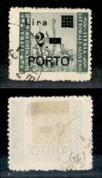 22408 OCCUPAZIONE JUGOSLAVA - ISTRIA E LITORALE SLOVENO - 1946 - Segnatasse - 2 Lire Su 1 (9a) Usato - Punto Tondo (40) - Andere & Zonder Classificatie