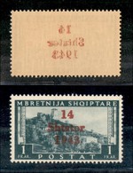 22433 OCCUPAZIONE TEDESCA - ALBANIA - 1943 – 1 Franco (11i) Con Decalco – Gomma Integra (135) - Autres & Non Classés