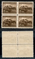 22437 OCCUPAZIONE TEDESCA - LUBIANA - 1945 – 2,50 Lire (46) In Quartina – Gomma Integra (60) - Sonstige & Ohne Zuordnung