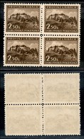 22437 OCCUPAZIONE TEDESCA - LUBIANA - 1945 – 2,50 Lire (46) In Quartina – Gomma Integra (60) - Andere & Zonder Classificatie