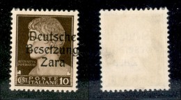 22444 OCCUPAZIONE TEDESCA - ZARA - 1943 – 10 Cent (2/If) – Soprastampa A Destra – Senza Gomma - Sonstige & Ohne Zuordnung