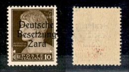 22445 OCCUPAZIONE TEDESCA - ZARA - 1943 – 10 Cent (2/IIf) Con Soprastampa A Destra – Gomma Integra Con Residui Di Colore - Autres & Non Classés