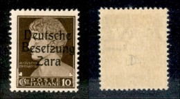 22448 OCCUPAZIONE TEDESCA - ZARA - 1943 – 10 Cent (2/III) – Gomma Originale (60) - Andere & Zonder Classificatie