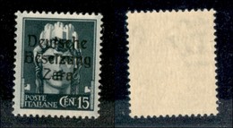 22449 OCCUPAZIONE TEDESCA - ZARA - 1943 – 15 Cent (3/I) – Gomma Integra (50) - Andere & Zonder Classificatie