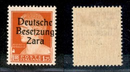 22461 OCCUPAZIONE TEDESCA - ZARA - 1943 – 1,75 Lire (11/II) – Gomma Originale (50) - Sonstige & Ohne Zuordnung