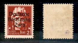 22462 OCCUPAZIONE TEDESCA - ZARA - 1943 – 2 Lire (12/I) – Gomma Originale (110) - Sonstige & Ohne Zuordnung