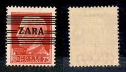 22486 OCCUPAZIONE TEDESCA - ZARA - 1943 – 75 Cent (25/III) – Seconda A Stretta – Gomma Integra Con Piccola Falla Natural - Andere & Zonder Classificatie