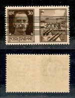 22502 OCCUPAZIONE TEDESCA - ZARA - 1943 - 30 Cent Marina (31I) - Gomma Integra (45) - Sonstige & Ohne Zuordnung